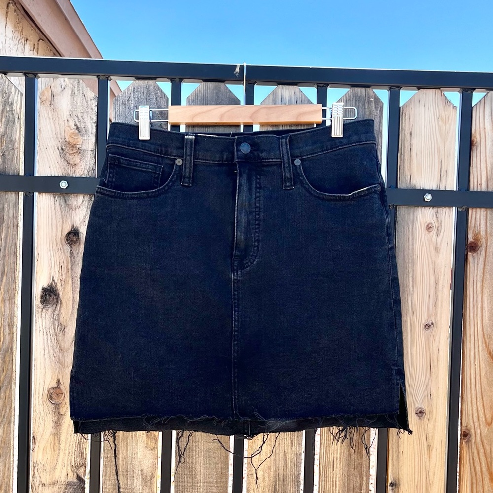 MADEWELL Black Denim Mini Skirt